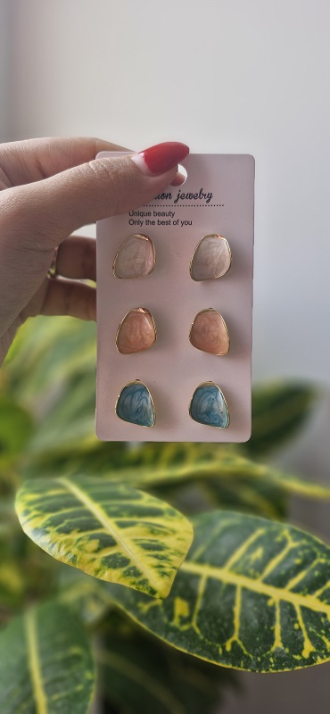  گوشواره استیل آبنباتی 